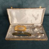 Duo de pelle and knife cake silver and gold metal circa 1950