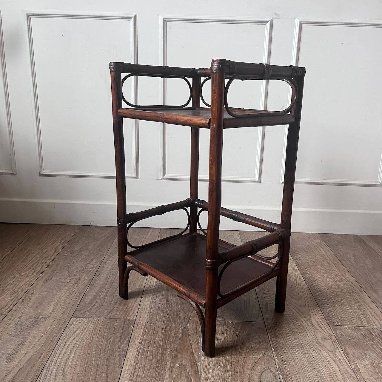 Vintage rattan bedside table
