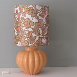 Vintage French ceramic table lamp with custom lampshade.