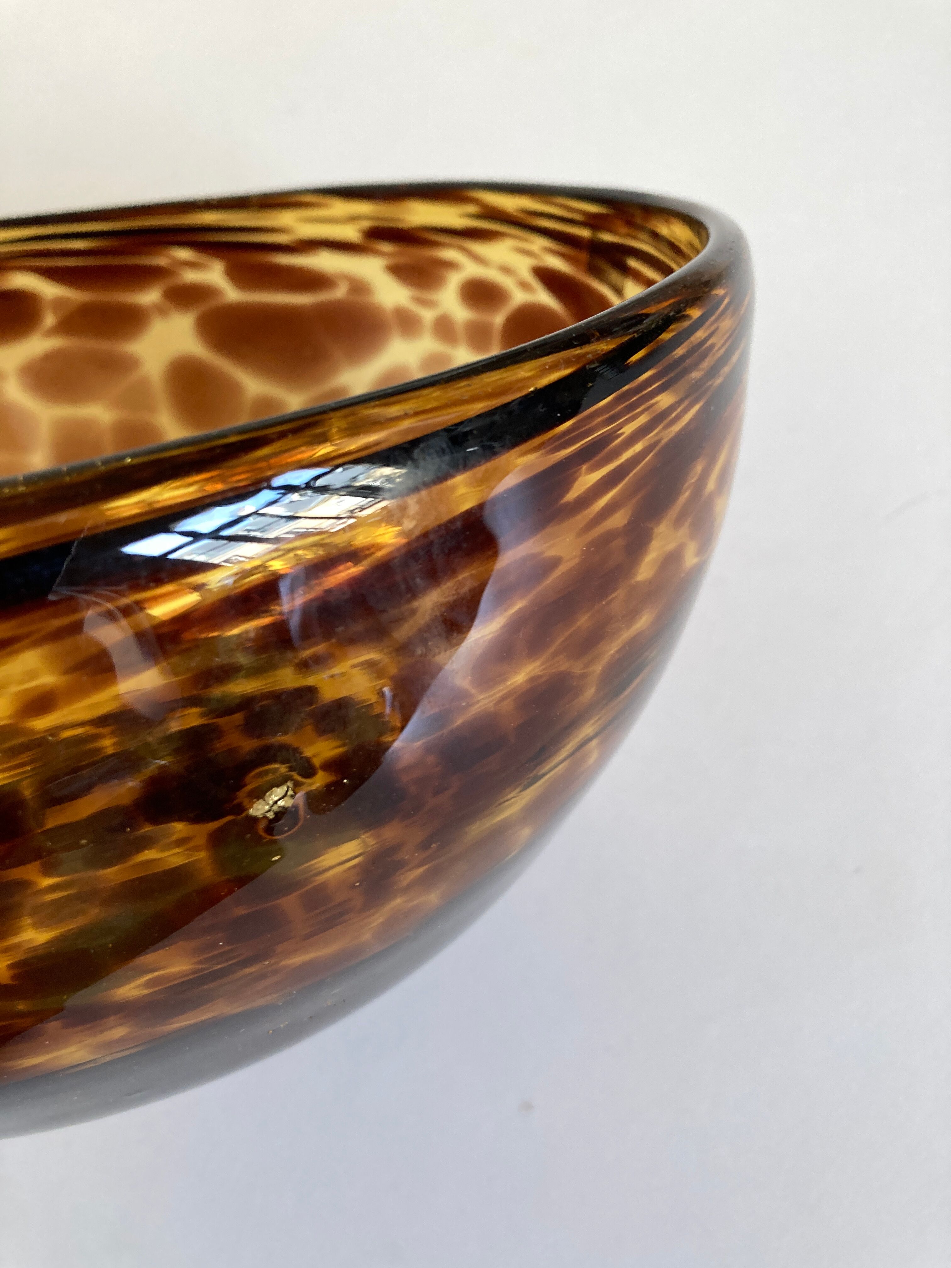 Salad bowl fruit cut XL glass scales macchia Murano Italian design