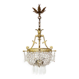 Antique French bronze chandelier with tassels circa 1900