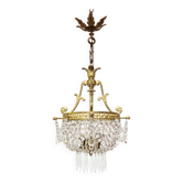 Antique French bronze chandelier with tassels circa 1900