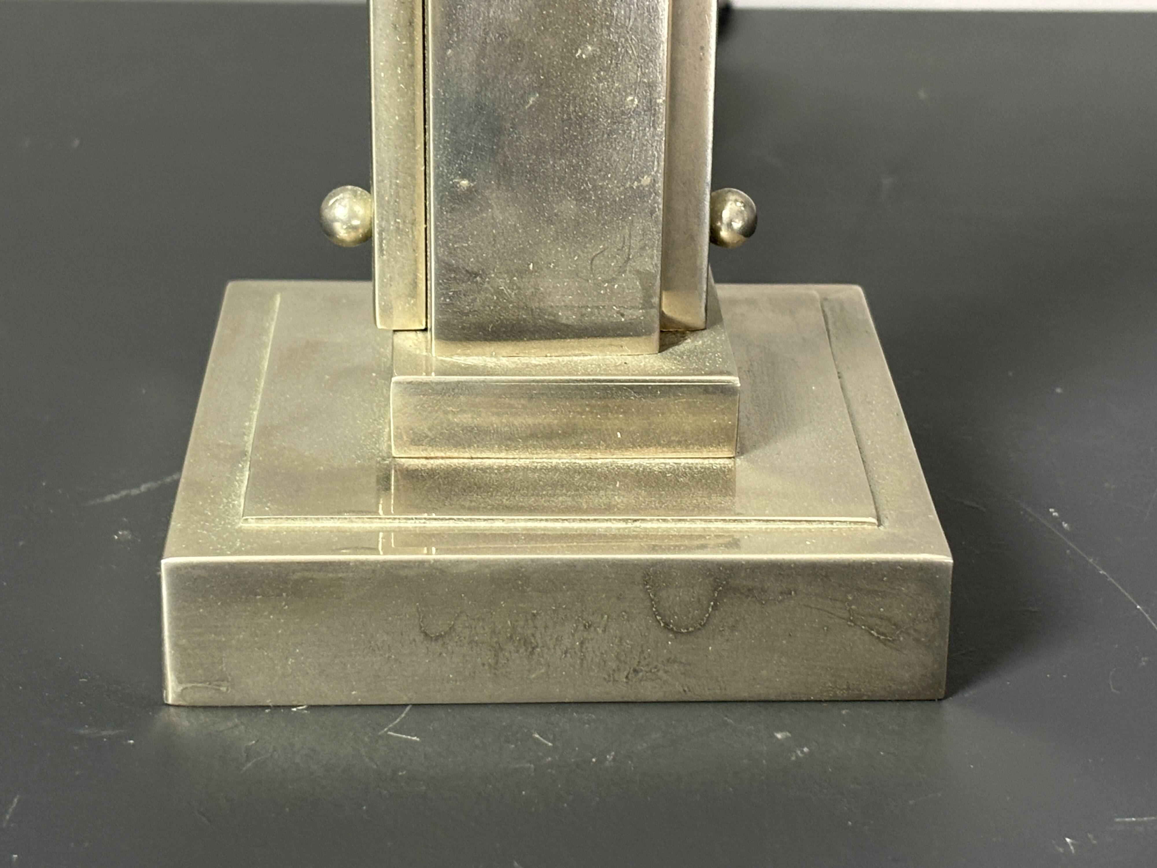 Dutch art deco nickel desk or table lamp, 1930s