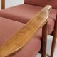Paire de fauteuils vintage rose poudré 1970 moderne scandinave 