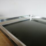 Very large tray, MB Italy for Roche Bobois, aluminum and smoked glass, 70