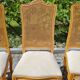 4 chaises en bois cérusé et dossier canné