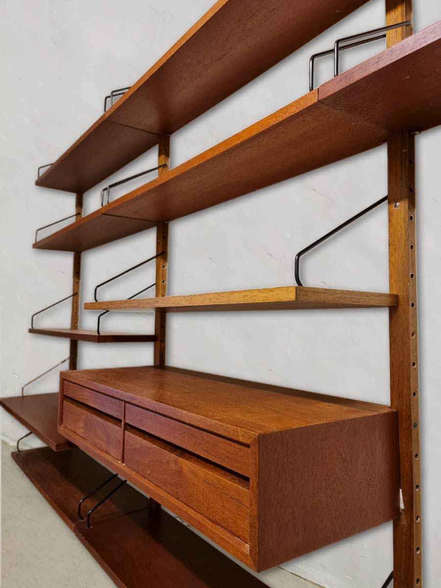 Midcentury Danish design wall unit shelf Poul Cadovius Royal System