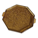 Smoked glass Art Deco tray