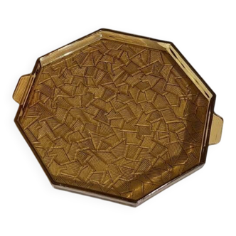 Smoked glass Art Deco tray