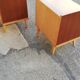 Pair of vintage wooden bedside tables 2 tones