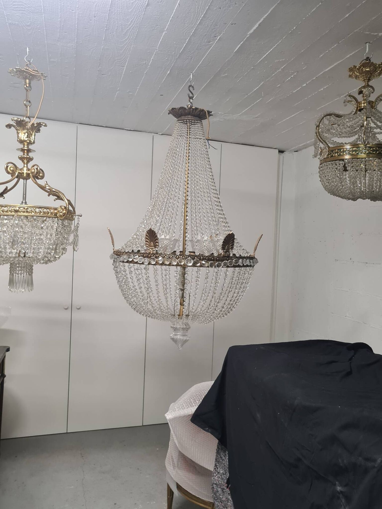 Lustre fin XIXÈME en cristal et bronze