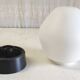 Ceiling light by PHILIPS in white glass and black ABS frame - 70's