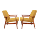 Pair of vintage boucle mustard armchairs H.Lis