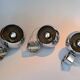 Set of 3 Benny Frandsen modular chrome pendant lights, Denmark 1970/80