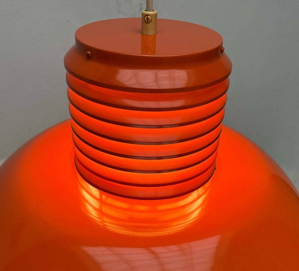 Mid-Century Modern German Space Age Orange Pendant Lamp, 1960s