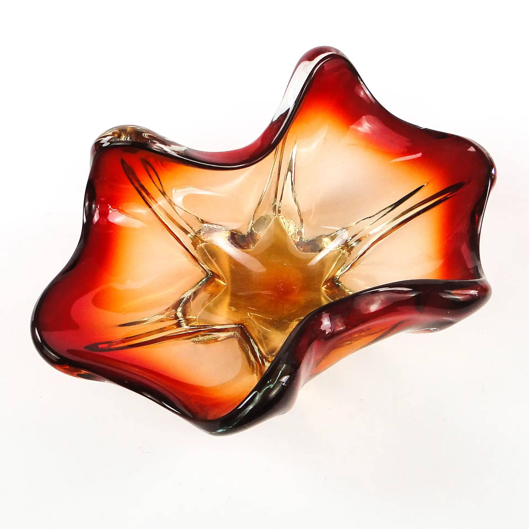 Murano Sommerso bowl, glass, design by F. Poli, Italy, 1950s