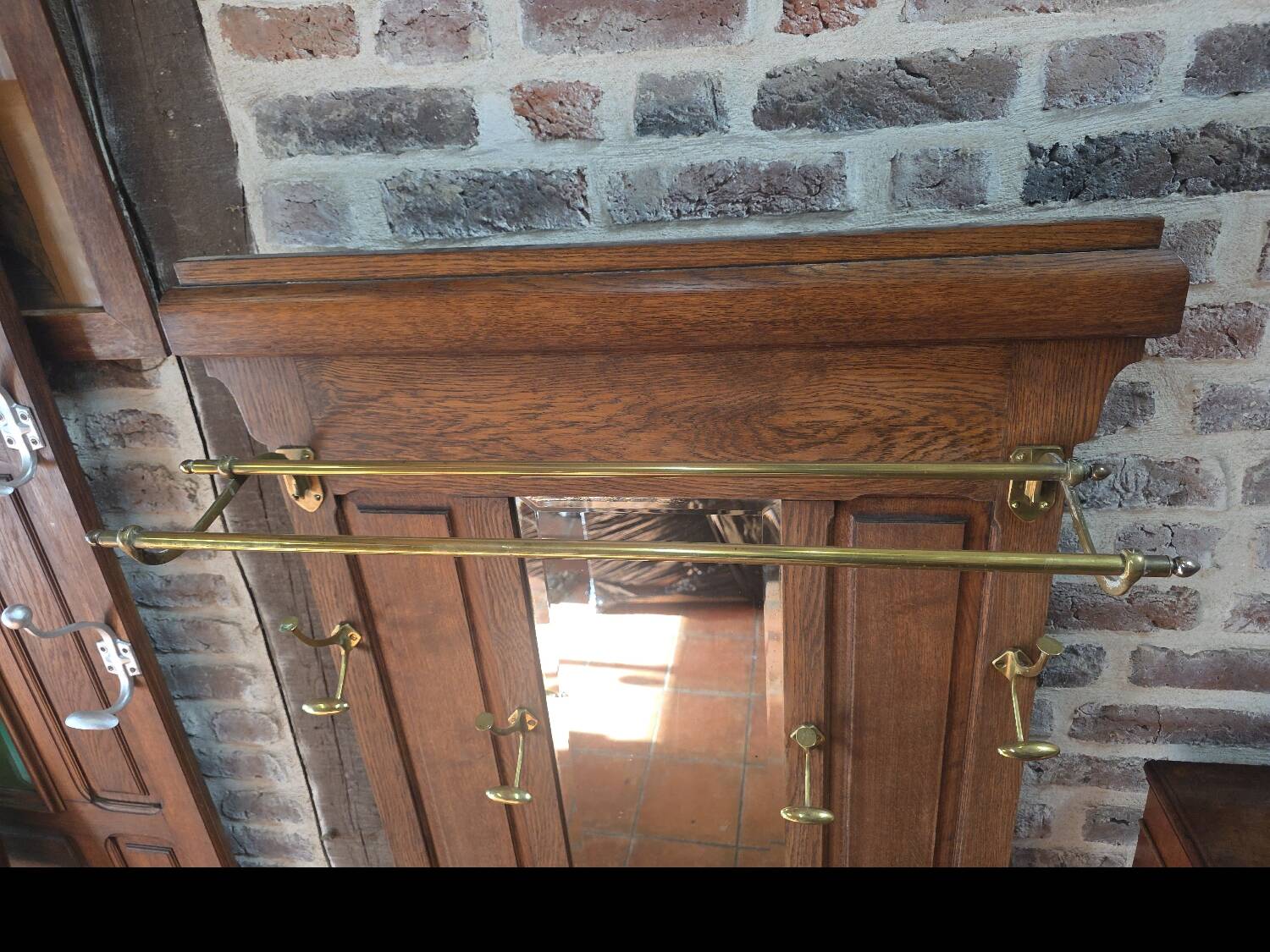 Vestiaire porte manteau ancien en chêne massif