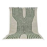 Tapis berbère fait main artisanale vert et blanc taille 150 x 250 cm