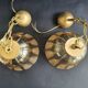 Pair of vintage spike-patterned pendant lights