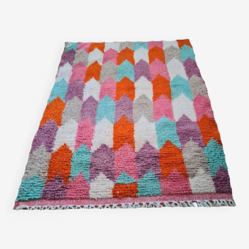 Tapis berbère rouge en laine fait main 150 X 100 CM