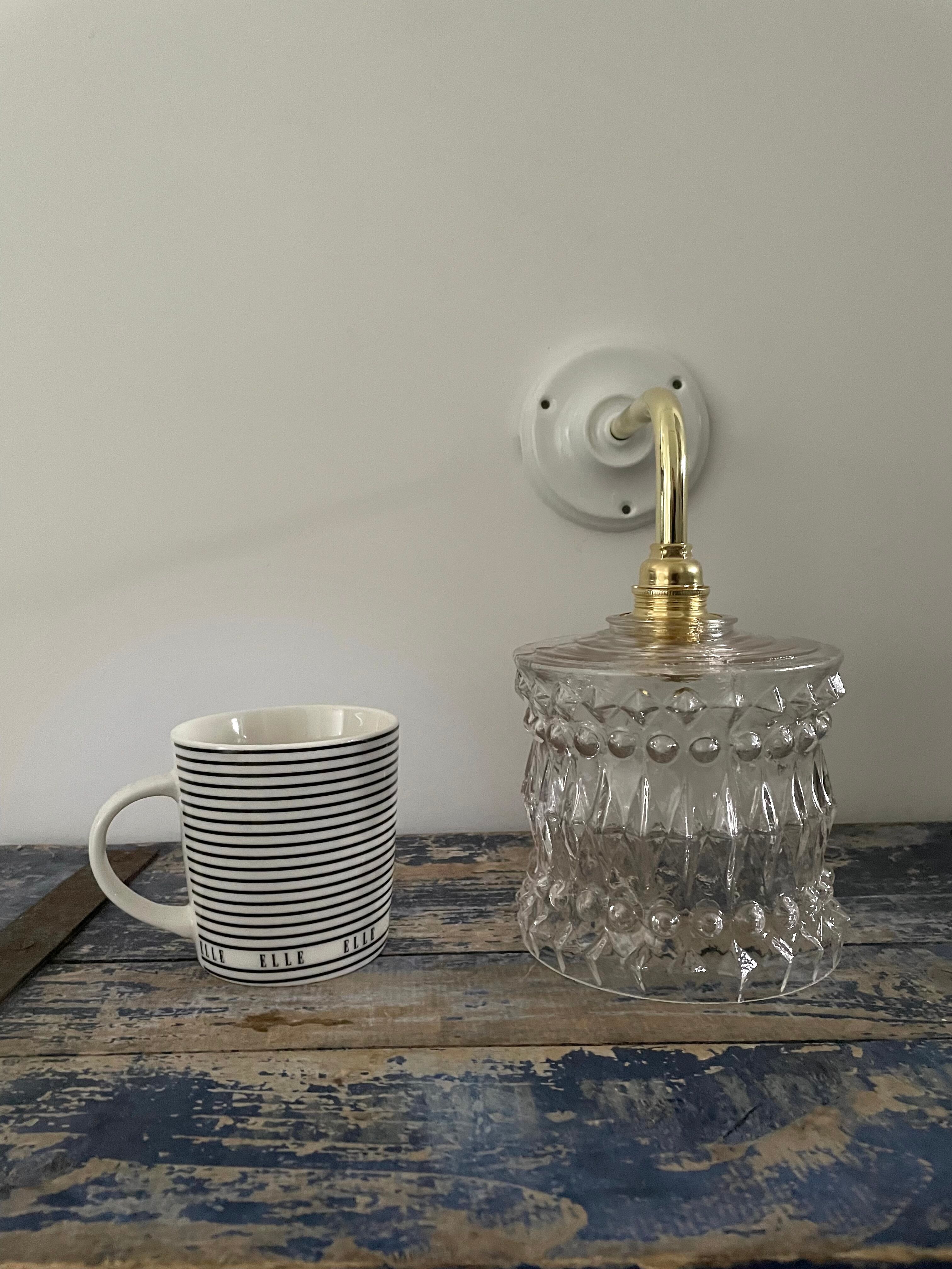 New electrified chiseled glass wall lamp