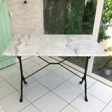 Marble and cast iron bistro table