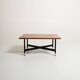 Vintage Italian teak and metal coffee table, 1970s