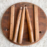 Brutalist wooden round table