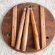 Brutalist wooden round table