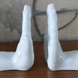 Pair of hands ceramic bookends 1970-80 Netherlands