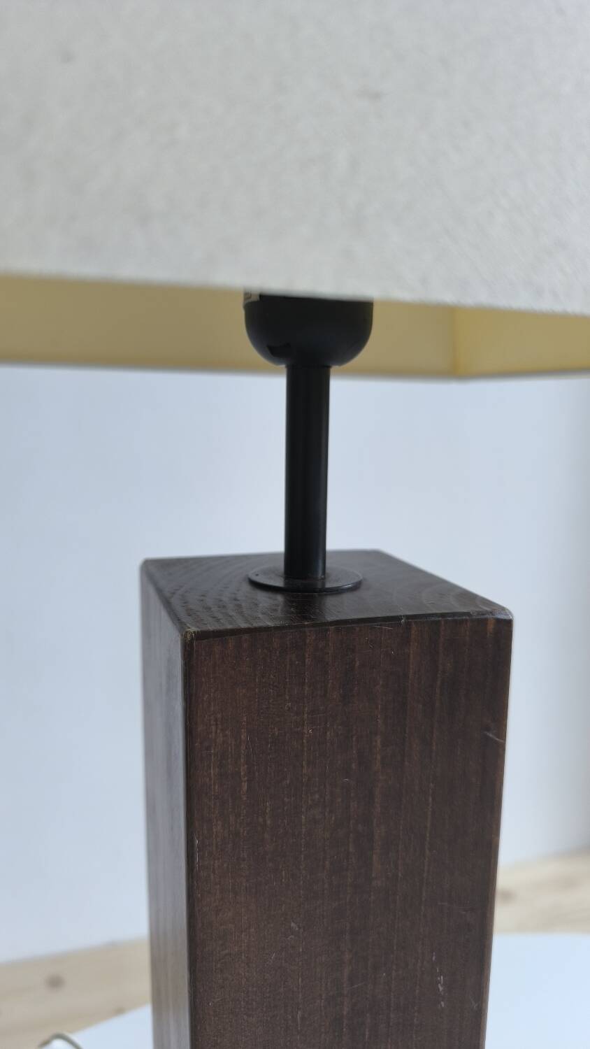 Oak table lamp 1970