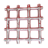 Expandable silver metal trivet in rush style