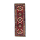 Red wool tribal runner rug long handmade oriental wool carpet rug 61x190cm