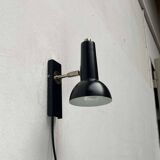 Mid-century German black minimalist wall lamp by Hustadt, 1960s.