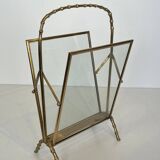Bronze and brass faux-bamboo magazine rack by the Baguès house.