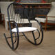 Rocking chair in black lacquered metal 1970