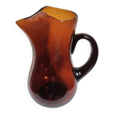 Vintage amber blown glass pitcher – Biot style – 1960s/70s