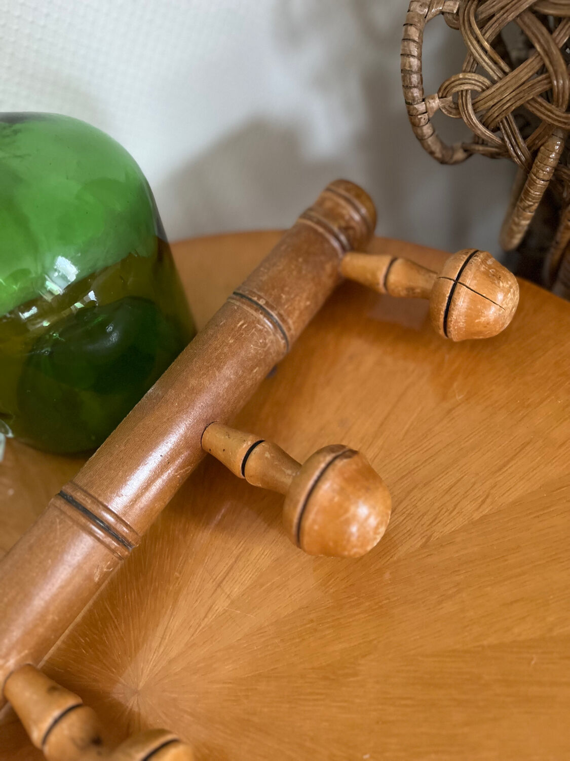 Coat rack hook in natural wood late 19th century