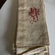 Nappe en toile de chanvre brut 19e brodée XXL