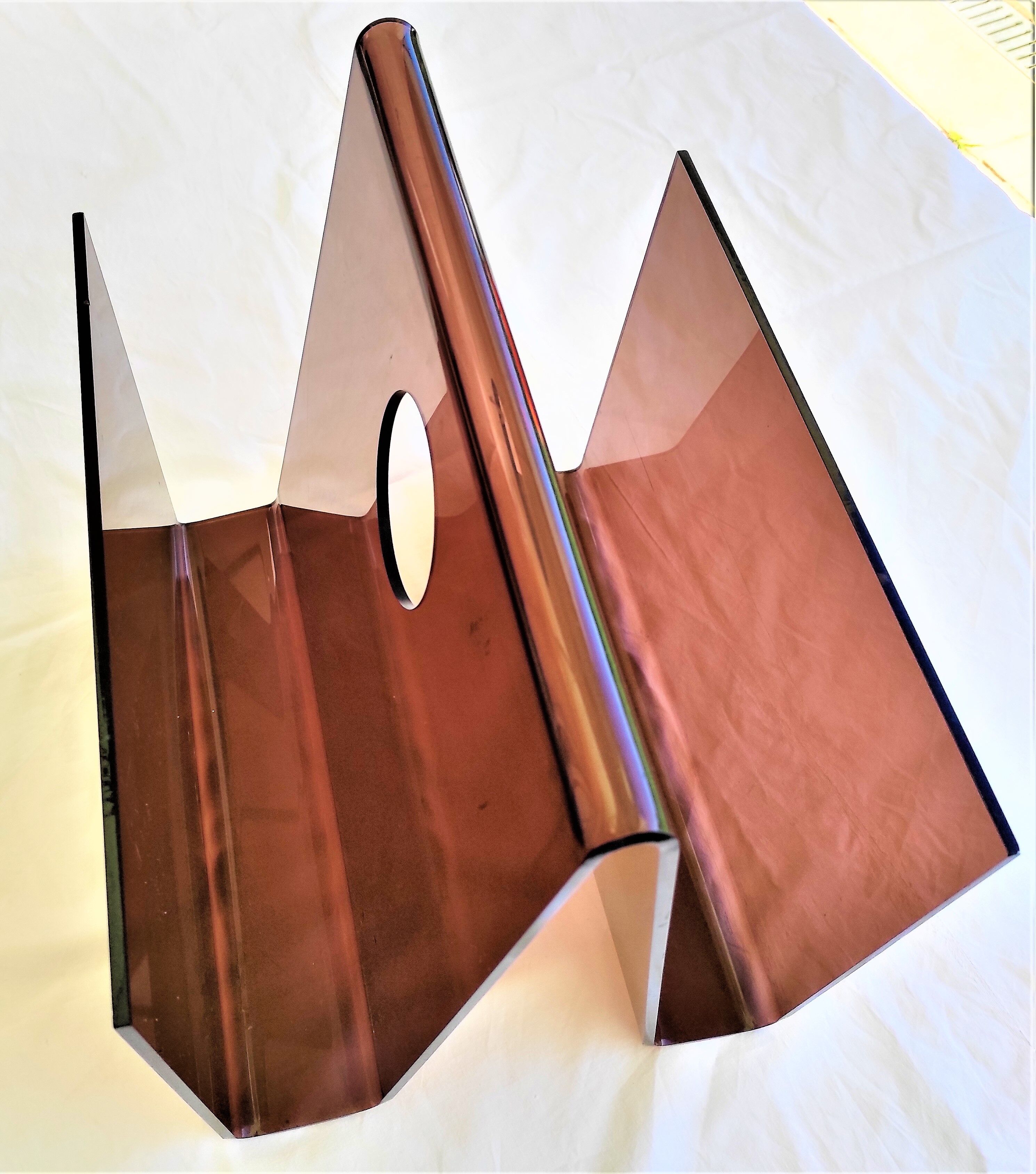 Plexiglass magazine door in brown smoke color from 1970
