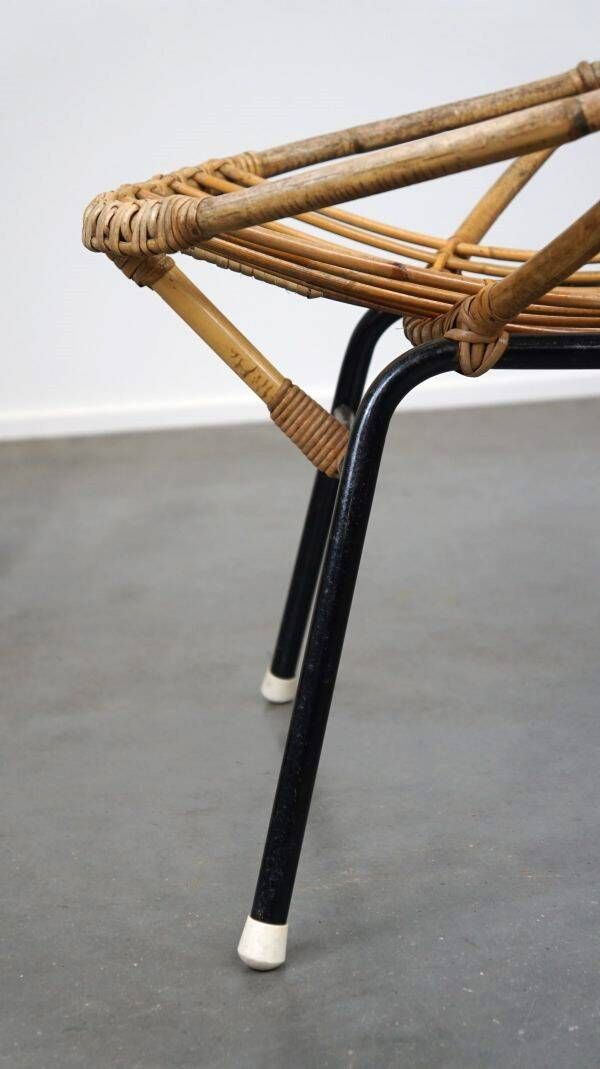 Vintage 1960s rattan Dutch design chair