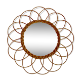 Mirror flower rattan & wicker 39 x 39 cm