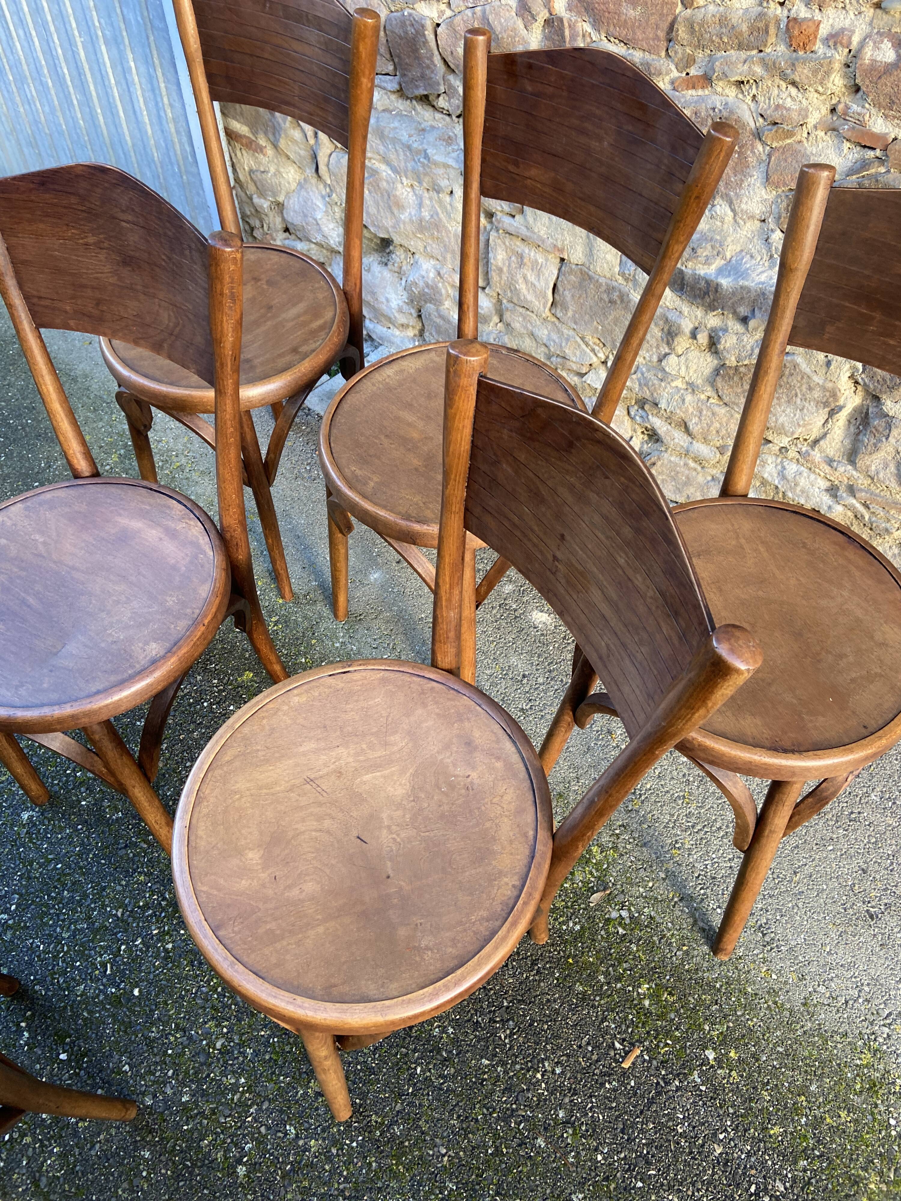 6 chaises bistrot café viennoise austria 1920s style Thonet bois courbé