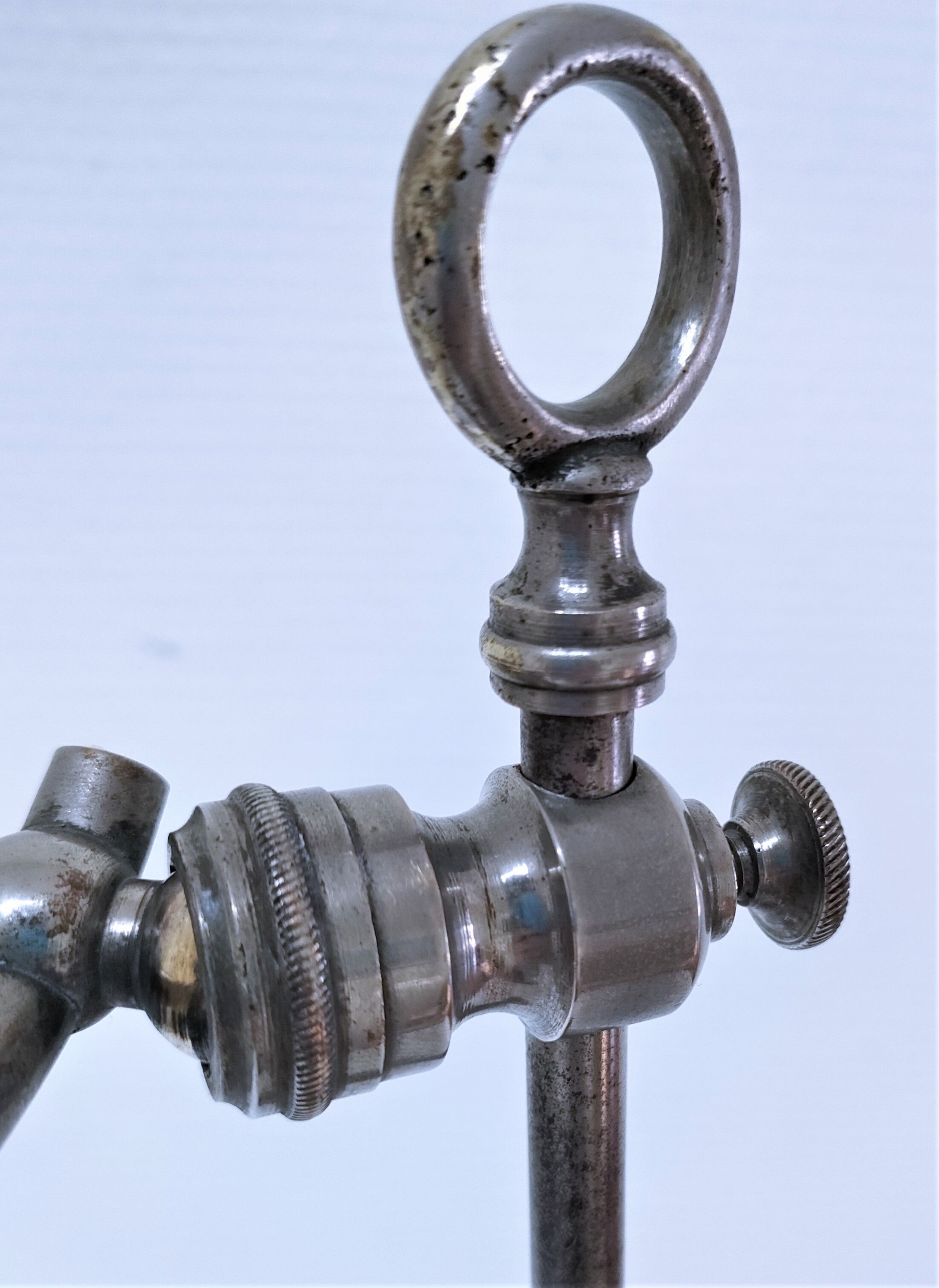 Art deco lamp silver and opaline brass