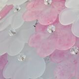 Elegant Murano ceiling light pink flower by Seguso for Venini, Italy