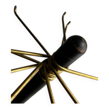 Minimalist black metal brass coat stand