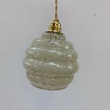 Lampe baladeuse en verre de Clichy jaune pâle