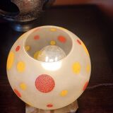 Art Deco night light in marble and enamelled glass from the 1930s.