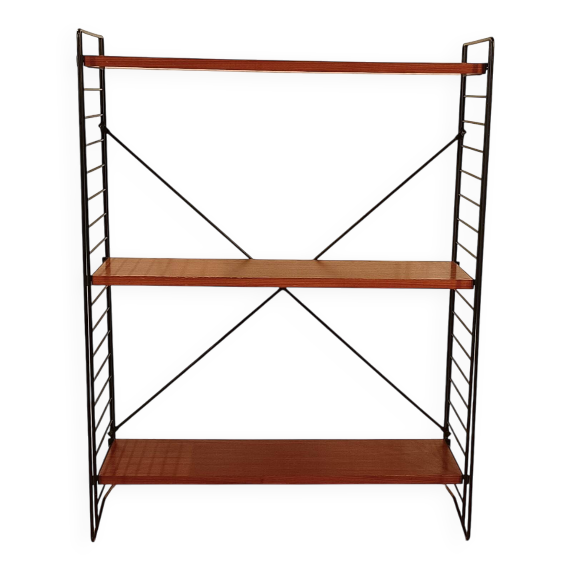 Free-Standing Rack with Wooden Shelves by A. Dekker for Tomado