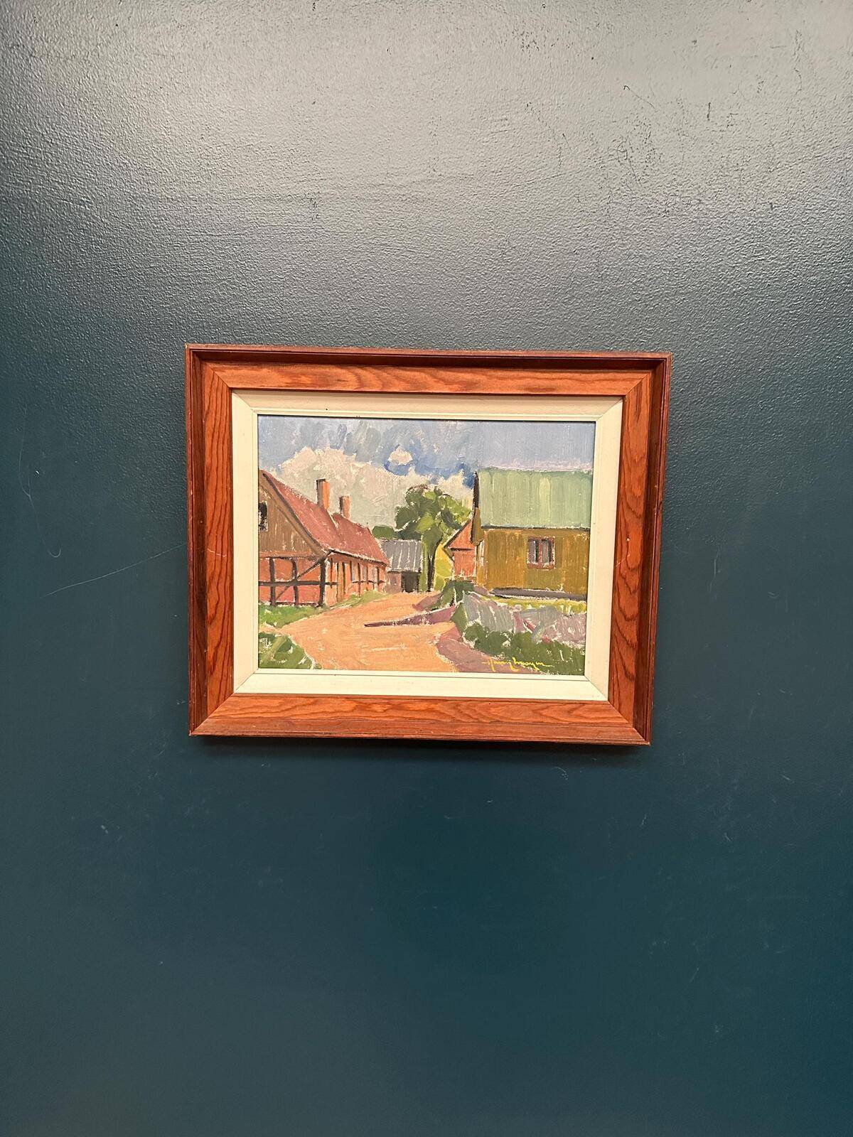 Original Swedish Oil On Panel – “Skånemotiv” By Henry Mayne – Signed – Vintage & Framed – 46 × 38 Cm (18.1" × 15")